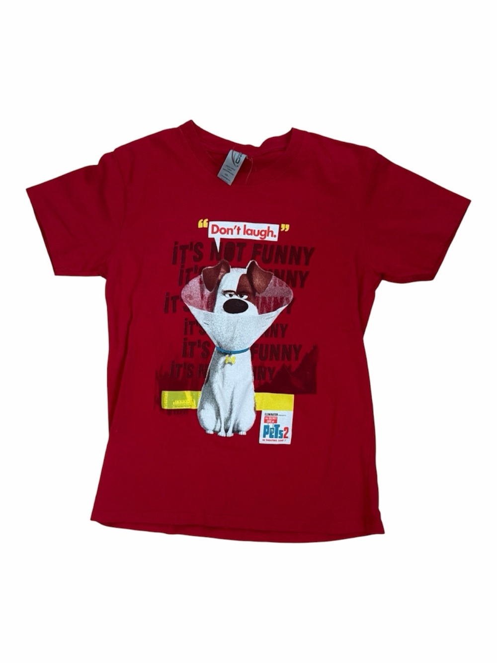 Cotton Heritage Secret Life Of Pets 2 Red Graphic Kids T-shirt Size M